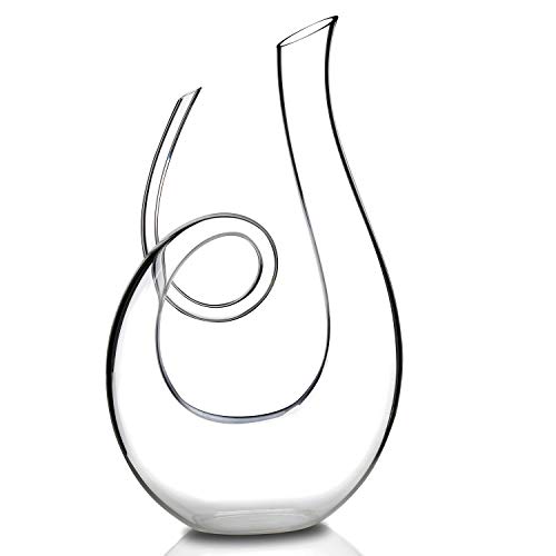 Wine Enthusiast Lead-Free Crystal Art Series Treble Wine Decanter - Thumbnail 2