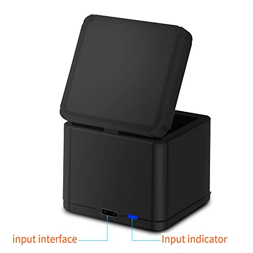 Sodoop Charger for DJI OSMO Action Camera, 3 Battery Smart QC 3.0 Fast Charger USB Charging Box with Type-C Charging Line Accessories Set for DJI OSMO Action 4K Camera