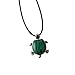 Joya Gift Jewelry Tortoise Shape Keyring Malachite Gemstone Pendant Stainless Steel Keychain