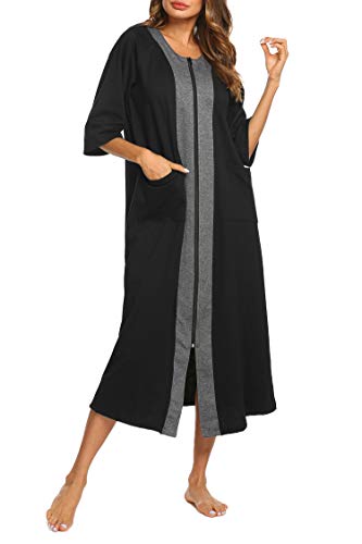 3 Ekouaer+Sleepwear+Pockets+Bathrobe+Housecoat