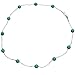 Simulated Turquoise Stone Illusion Station Scatter Sterling Silver Chain Necklace (16 inches)