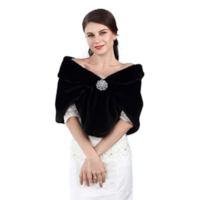 Aukmla Women's Faux Fur Shawls and Wraps Wedding Faux Fox Fur Stole Bridal Fur Scarf for Bride and Bridesmaids Aukmla Women's Faux Fur Shawls and Wraps Wedding Faux Fox Fur Stole Bridal Fur Scarf for Bride and Bridesmaids