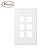 [UL Listed] Cable Matters 10-Pack Low Profile 6-Port Keystone Jack Wall Plate, RJ45 Wall Plate for Keystone Jacks in White
