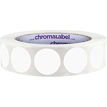 ChromaLabel 1 Inch Round Permanent Color-Code Dot Stickers, 1000 per Roll, White