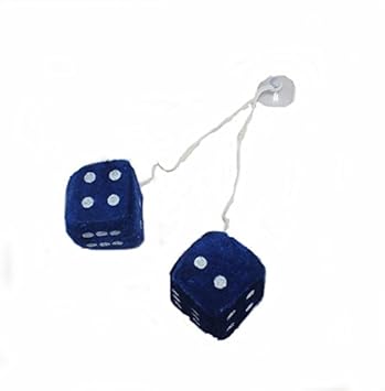 Plüschwürfel/Auto Plüsch Würfel/Autowürfel/Fuzzy Dice - blau - Größe: 4x4cm - 1 Paar (2 Stück)