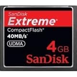 SanDisk Extreme CompactFlash 4 GB Memory Card 40MB/s SDCFX-004G-X46