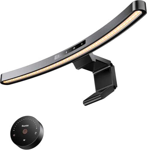 Quntis Curved PC Screen Lamp with Remote Control, 45 cm Adjustable Screen Light Automatic Dimming, LED USB Computer Lamp Monitor Light Bar – Curved