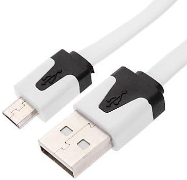 TheTransporter (3 Metre Meter, White) 1M 2M 3M Noodle Micro USB Flat Data Sync Charger Charging Cable For Sony Playstation 4 PS4 Also For Microsoft Xbox One Controller Pad Samsung HTC Xperia Blackberry