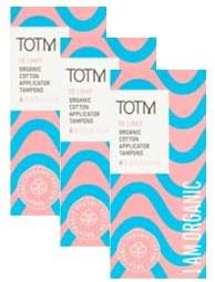 Three Packs of 18 Organic Cotton Applicator Tampons (Light) 100% Biodegradable, 100% Organic Cotton, pH Neutral