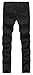 NITAGUT Men's Skinny Ripped Distressed Destroyed Slim Straight Fit Zipper Jeans with Holes Black-US 36