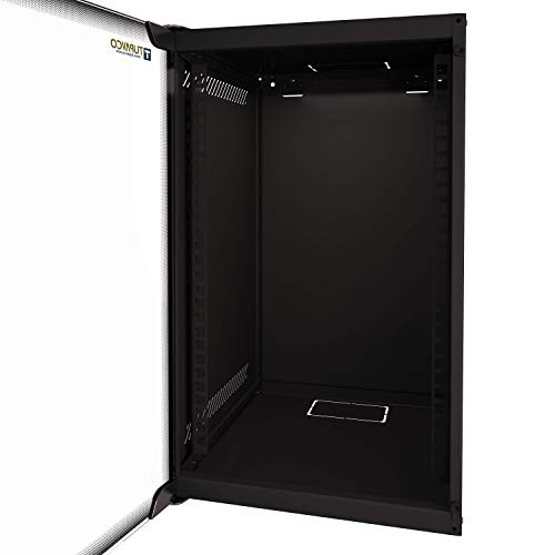 Portable 10" Network Cabinet 9U -Tupavco TP1529- SOHO Floor/Wall Mount Compact Ten Inch Half-Rack -IT Electronics CCTV Media Networking Equipment Server Rackmount Enclosure -Glass Door Secured Lock - Thumbnail 4