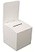 MCB - Medium Cardboard Box - Ballot Box - Suggestion Box - Raffle Box - Ticket Box - with Removable Header for Tabletop Use (5 Pack, White)