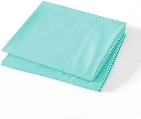 BASIC CHOICE Microfiber Pillow Cases, Set of 2 (Aqua Sky, Standard/Queen)