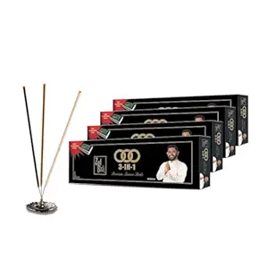 Zed Black 3 in 1 Monthly Pack Incense Sticks - Aroma Sticks (Pack of 4)
