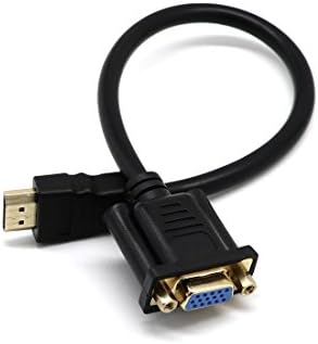 HDMI to VGA Cable Converter,0.3meter HDMI Male to VGA Male D-SUB 15 Pin M/M Connector Adapter Cable, HDMI to VGA one-way transmission cable (No Signal Conversion Function)