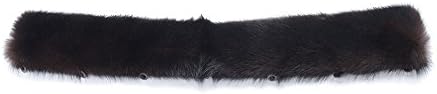 Bellefur Mens Genuine Mink Fur Collar Scarf Wraps for Man Garment Jacket Accessory Brown