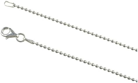 Sterling Silver Bead Ball 1.5mm 22" Necklace Chain Solid Italian Italy Dog Tag Jewelry