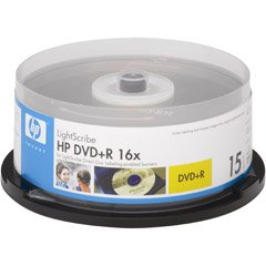 HP 16x LightScribe 4.7GB 120-Minute DVD+R Media - 15 Pack (Discontinued By Manufacturer)