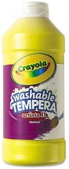 Yellow 16 oz washable tempera paint plastic squeeze bottle - Party Supplies
