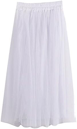 Double Layer Tulle Skirt Petticoat Bouffant Long Skirts Party Boho Midi Skirt