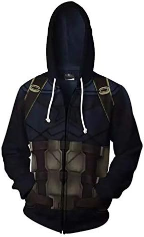 Unisex Cosplay Hoodie, Movie Hero 3D Printed Quantum Zipper Sweatshirt Jacket for Halloween, Cosplay