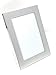Silver Brushed and Polished Metal Classic Picture Frame ~ 5x7 Photo Frame ~ Glass Front