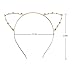 Hip Mall Sweet Fashion Crystal Rhinestone Metal Headwear Punk Hair Wrap Cat Ear Headband Party (Gold)