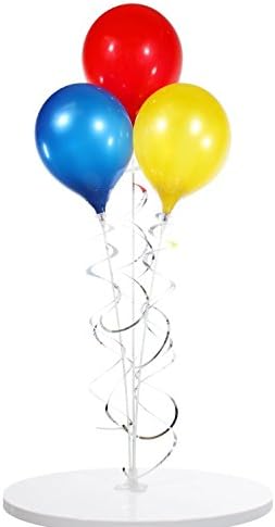 Table Top 3 Balloon Bouquet - Reusable and Helium-Free (Red, Yellow, Blue)