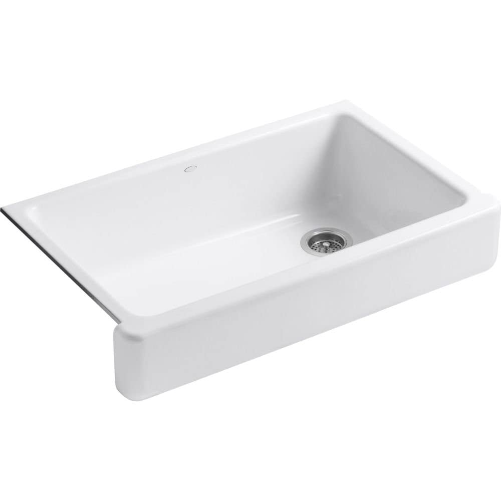 Photo 1 of ***used****KOHLER K-6488-0 Whitehaven 35-1/2" Undermount Single-Bowl Farmhouse Kitchen Sink, Cast Iron, Apron- Front, White