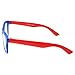 Kids Nerd Retro Two Color Frame Clear Lens Childrens Fake Eye Glasses (Age 3-10) Blue/Red