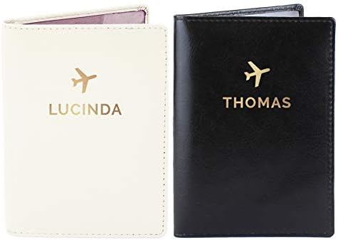 Personalised Gold Name Passport Holder Set