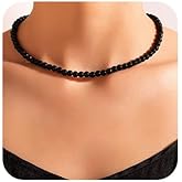 JWICOS Boho Black Beaded Choker Necklace Seed Bead Choker Vintage Collar Necklace for Women