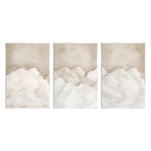 Stupell Industries Vintage Beige Clouds 3 Piece Wall Plaque Art Set Design by R…