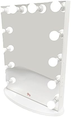 Hollywood Frameless Vanity Lighted Makeup with Bluetooth Speaker Connection with Dimmable LED Bulbs, Tabletop or Wall Mounted