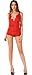 The victory of cupid Eyelash lace deep V-neck America back piece pajamas,Red,XX-Large