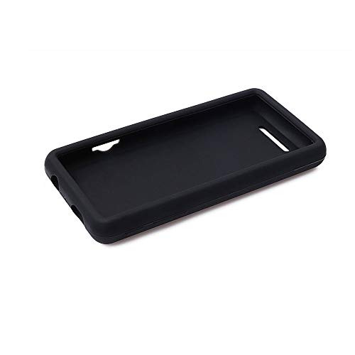 Esimen Premium Silicone Case for Soulcker MP3 Player Tempered Glass Screen Film Screen Protector Cover Travel Carry Pouch Sleeve (Black)
