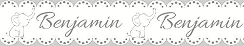 16 Feet - Personalized Wall Borders Nursery Decor - Elephant - Self Adhesive Wall Borders (Grey)