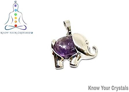 Amethyst Elephant Pendant (Purple Color) (Size : 2-4 cms and Approx Weight : 3-8 GMS)