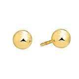 JewelStop 14k Yellow Gold Ball Stud Earrings - 2mm 3mm 4mm 5mm 6mm 7mm 8mm 10mm