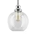 Linea di Liara Primo Large Chrome Glass Globe Pendant Light Fixture Farmhouse Pendant Lighting for Kitchen Island Mid Century Modern Ceiling Light Clear Glass Shade, UL Listed