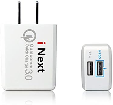 iNext Quick Charge 3.0 39W Dual USB Port Wall Charger Smart Fast Charger Rapid Charger Adapter for Samsung Galaxy S8 S7 Edge Note 8 iPhone X 8 7 6s Plus, iPad Pro/Air 2/mini LG Nexus, Tablet and more