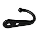 24 Pieces Coat Hooks Wall Mounted Robe Hook Single Coat Hanger No Scratch and 50 Pieces Screws （Black）