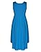 KILIG Women Summer Casual Dress Loose Pleated Sleeveless Swing Beach Sundress Cover up with Pockets Sky Blue
