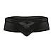 iEFiEL Mens Shiny Cap Cover Bulge Pouch Low Rise Mini Bikini Briefs Lingerie Underwear Black M