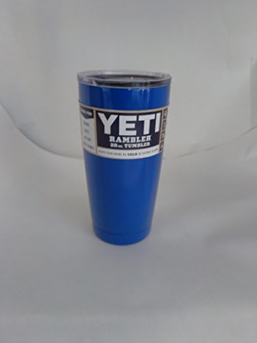 Yeti Rambler Tumbler 20 oz. with set of 5 stainless steel straws and cleaning brush (Dark Blue)