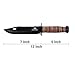 MOSSY OAK 12-inch Fixed Blade Marine Corp Fighting Serrated Knife Handle Covered by Leather with Leather Sheath