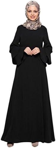 SYY Womens Dresses,Womens Muslim Kaftan Abaya Round Neck Maxi Wide leg pants Dress Long Sleeve Long Arabic Dress Abaya Islamic Clothing