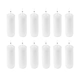 Super Z Outlet 3 x 9 Unscented Pillar Candles for Home Decoration, Weddings, Relaxation, Spa, Smokeless Cotton Wick. (12 Pack) (White)