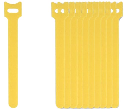 California JOS 10 PCS Yellow Reusable Cable Ties, Wire Ties, Cord Organizer, Cable Organizer, Adjustable Cable Management