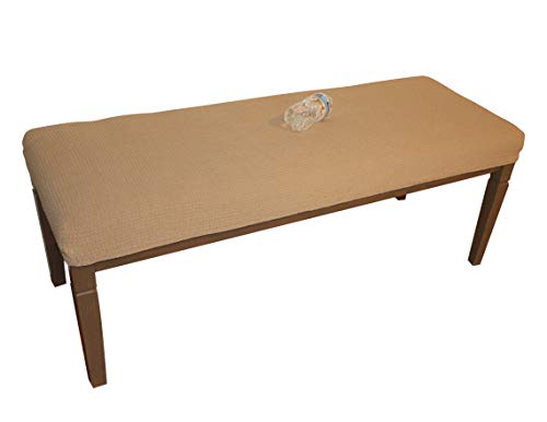 Qualitrusty Waterproof Dining Bench Protector - Perfect for Kids, Elderly, Restaurants, Dental Clinics, Party, Home - Machine Washable, Snugly Fit, Clean The Mess Easily (60x17, Medium Brown)
